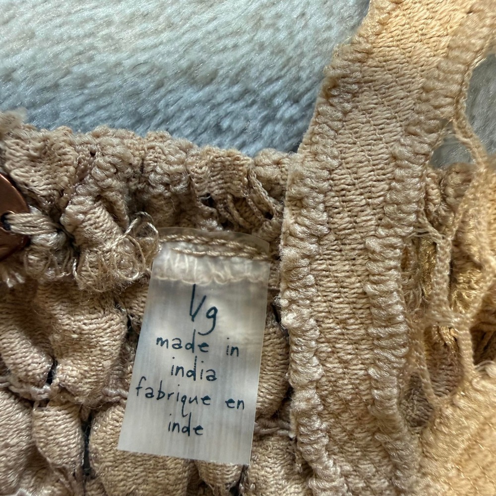 Free People FP One Adella Bralette Tan Nude Floral Lace Boho Strappy Bra Large - Picture 4 of 8